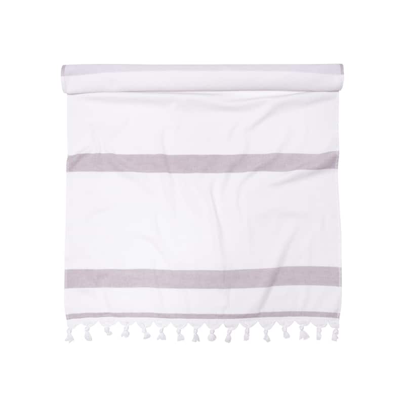 Superior Kai Stripe Fouta Beach Towel with Tassels - 35" x 68"