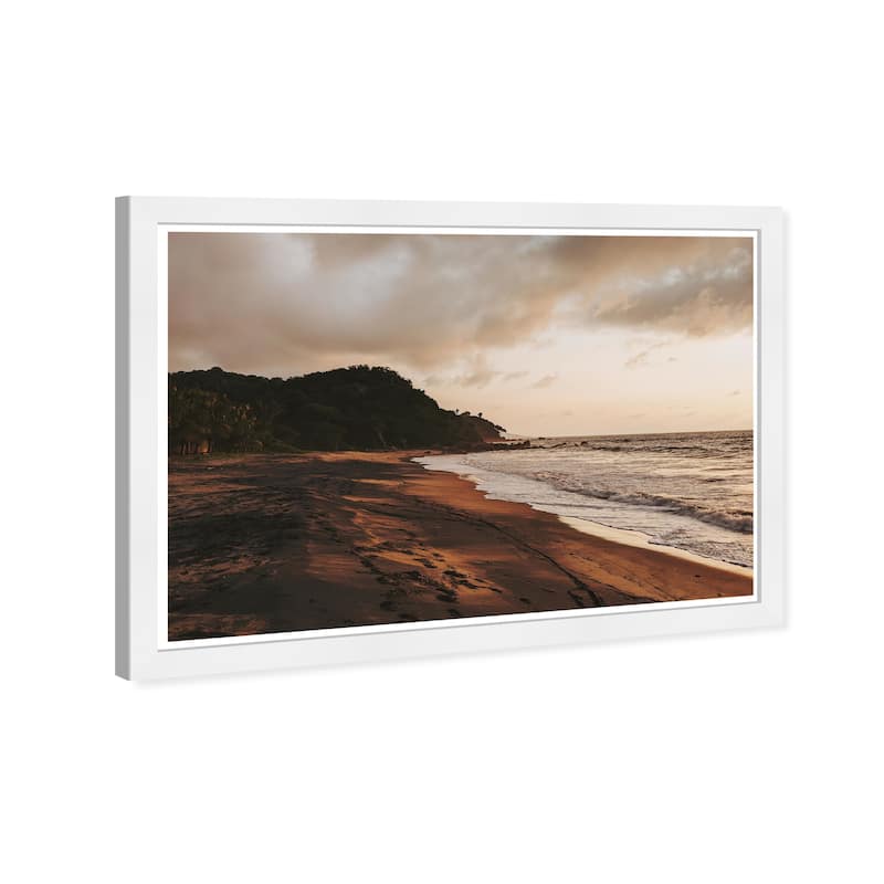 Wynwood Studio Prints Nautical and Coastal Beach at Sundown II Brown and Nautical & Coastal Wall Art Canvas Print