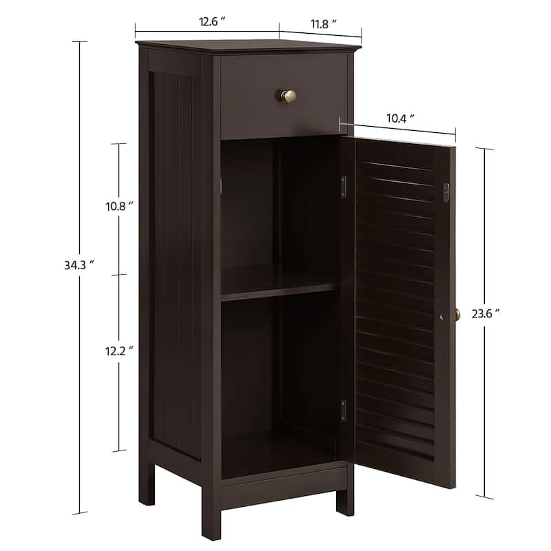 Yaheetech Bathroom Free Standing Storage Floor Cabinet with Drawers