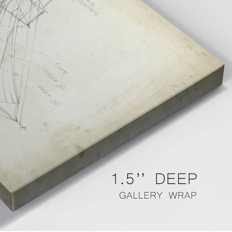Sailboat Blueprint I Premium Gallery Wrapped Canvas - Ready to Hang