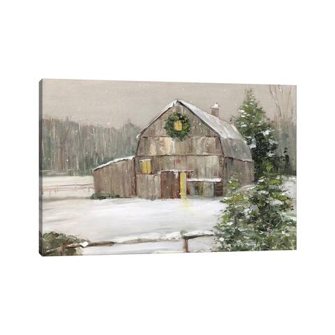 iCanvas "Winter Barn" by Sally Swatland Canvas Print