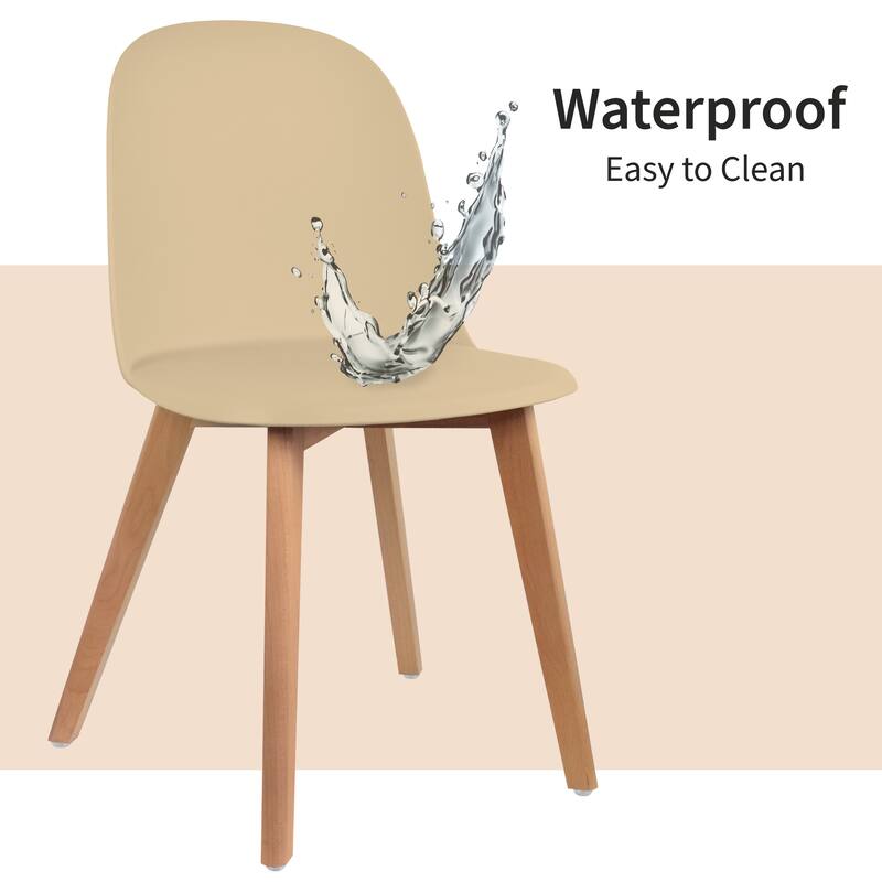 Set of 2 Modern Plastic Side Chairs with Wire Chrome Legs Ergonomic Dining Chairs for Kitchen, Dining Room, Office & Living Room