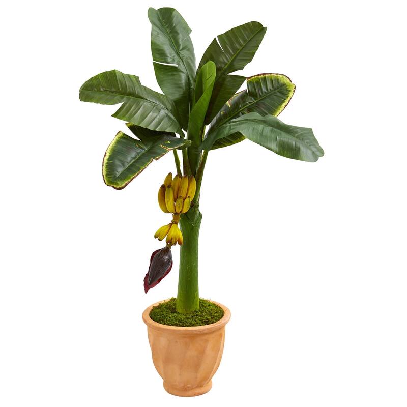 Artificial Banana Tree with Planter - 3ft Indoor Tropical Plant Décor - Green - 51-60 Inches
