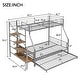 preview thumbnail 3 of 8, Twin over Full Size Metal Bunk Bed with Trundle and Storage Staircase