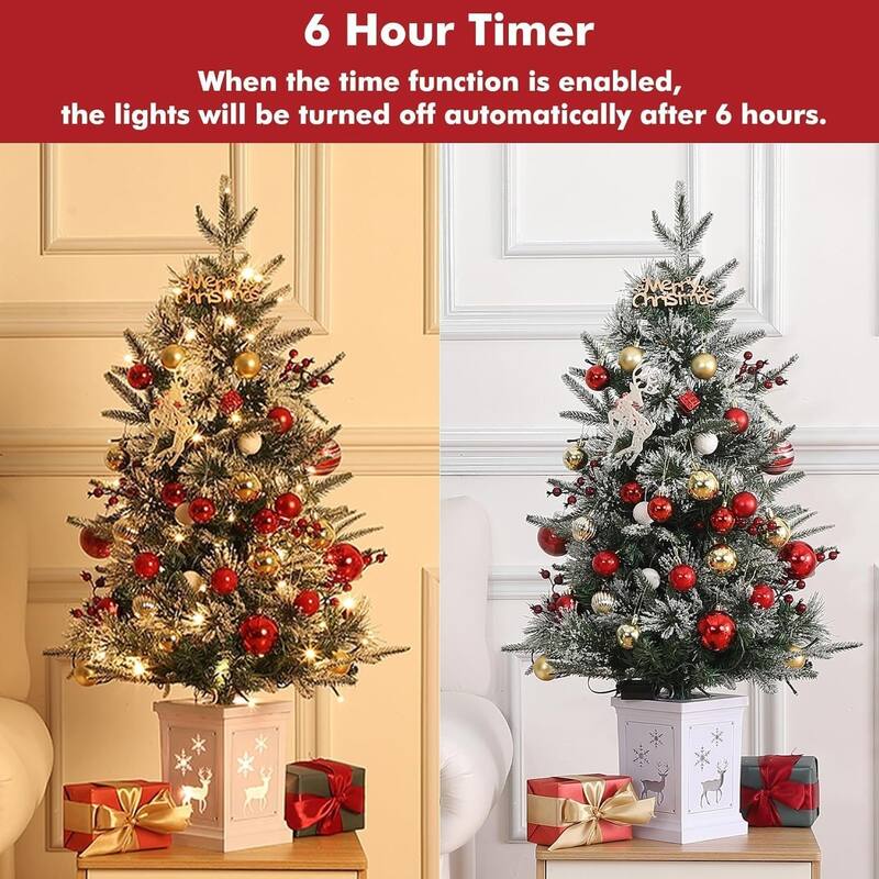 Christmas Tree with 78 Multi-Color Led Lights, 3 Ft Pre-Lit Artificial Christmas Decoration