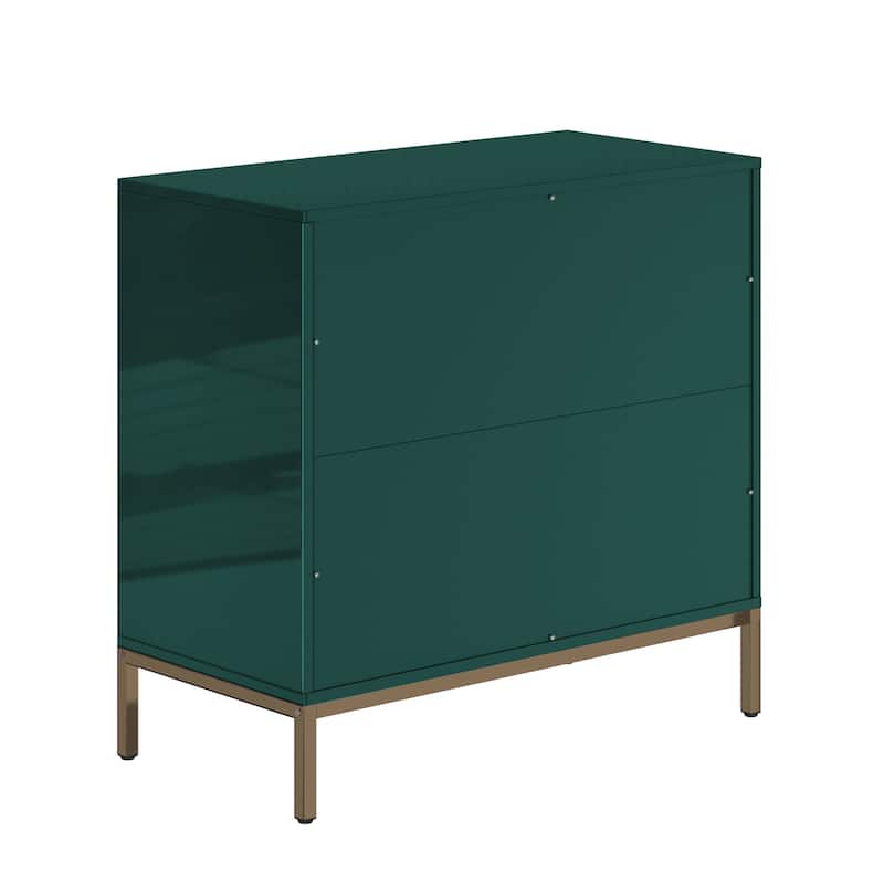 Clihome Modern Wooden Glossy 3-Drawer Storage Chest