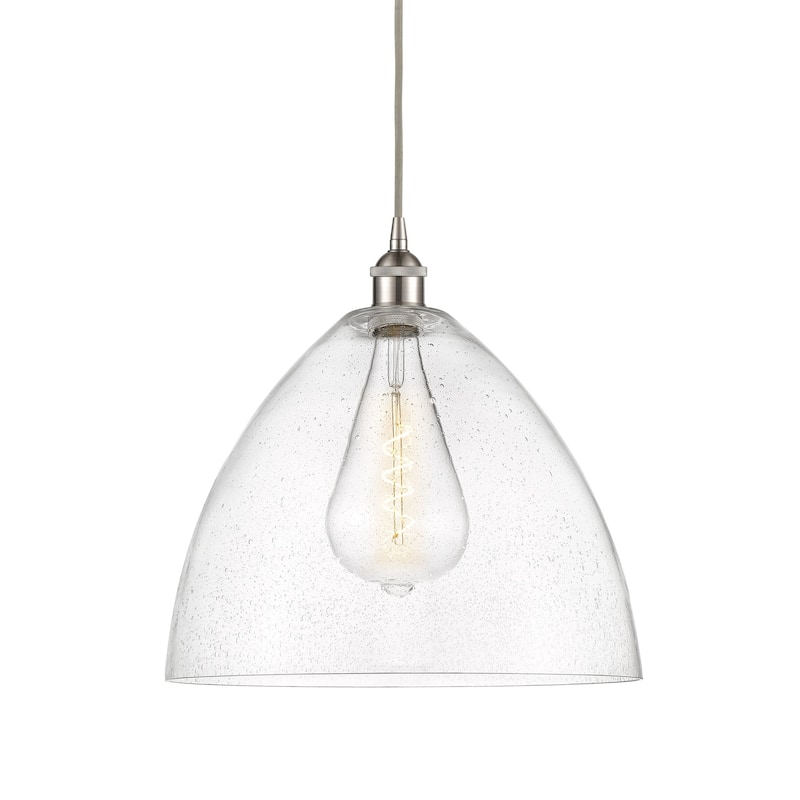 Innovations Lighting 616-1P-18-16 Edison Dome Pendant Edison Dome 16" - Brushed Satin Nickel / Seedy