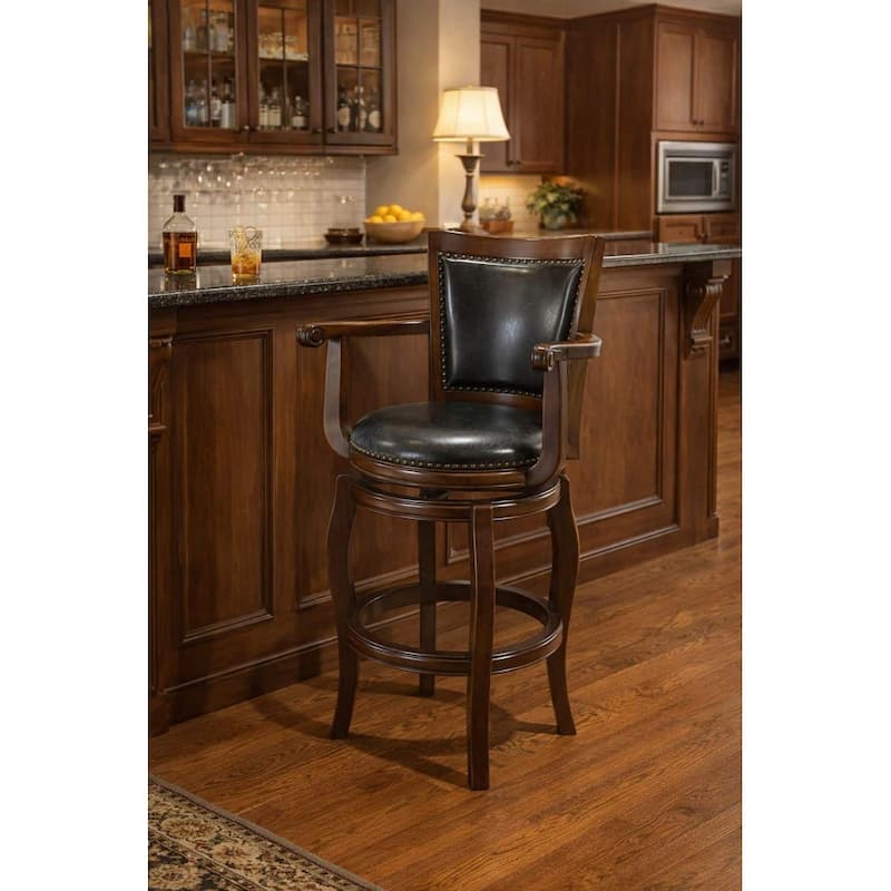 Boraam Jones Wood Swivel Bar Stool
