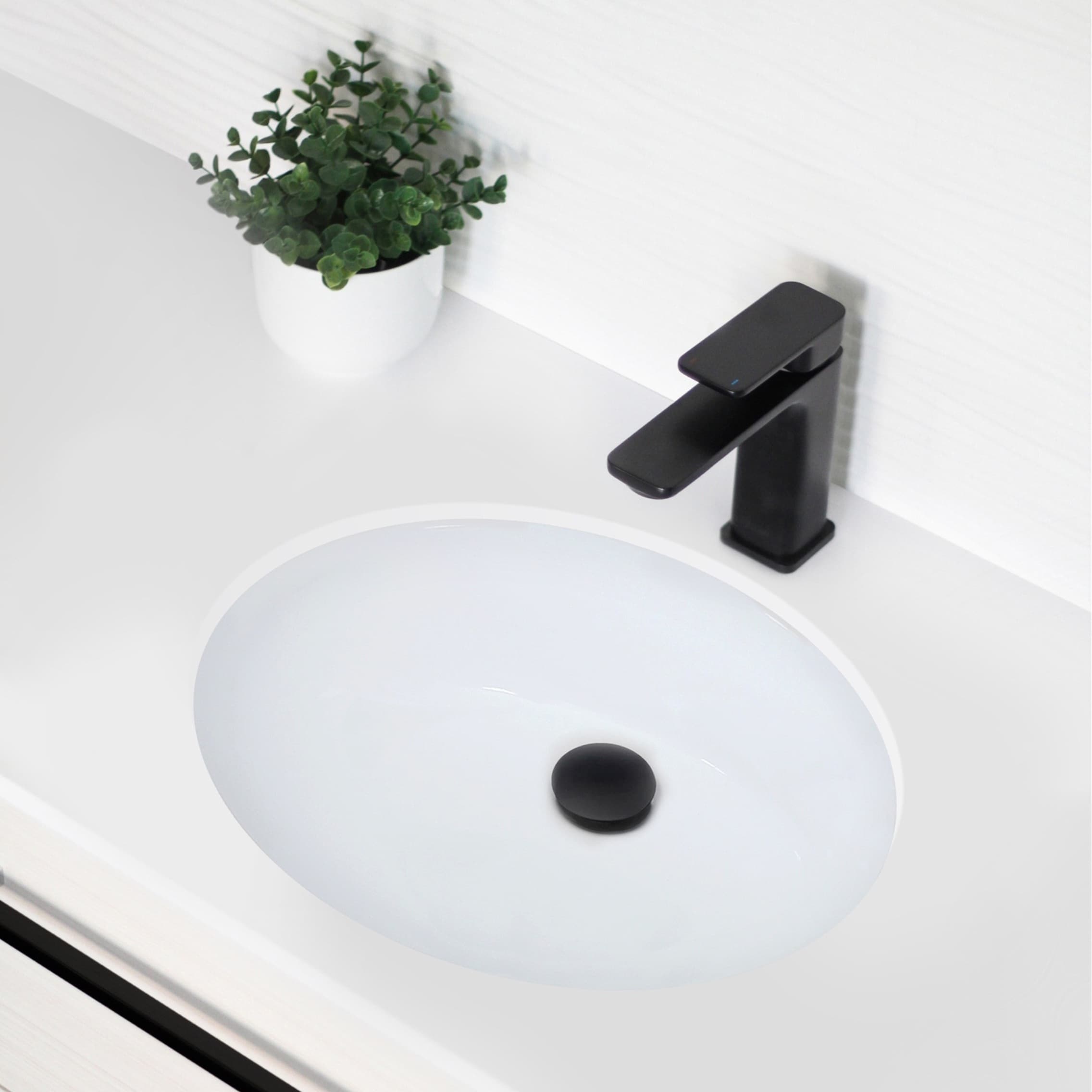 STYLISH 20x16 inch Porcelain Oval Undermount Bathroom Sink Set of 2