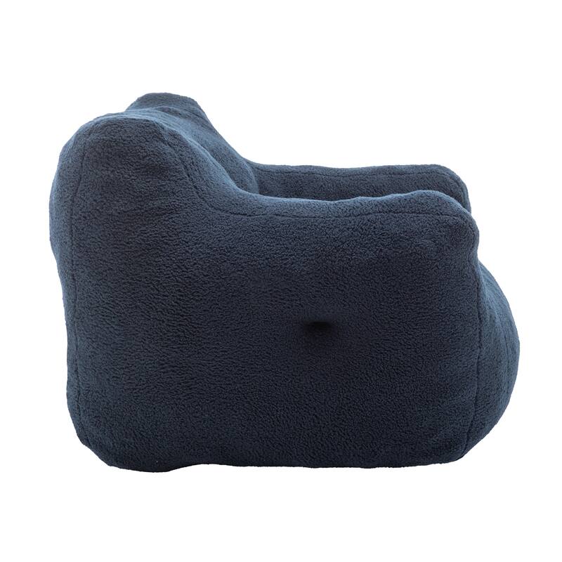 GDFStudio - Teddy Fabric 37" Deep Seat Bean Bag Chair with Armrests