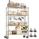 preview thumbnail 1 of 7, 4-Tier Wire Shelving Unit 47.2x17.7x70.9in Adjustable Heavy Duty Rack with Wheels NSF Chrome for Kitchen Garage 47.24*17.72*70.87 inch