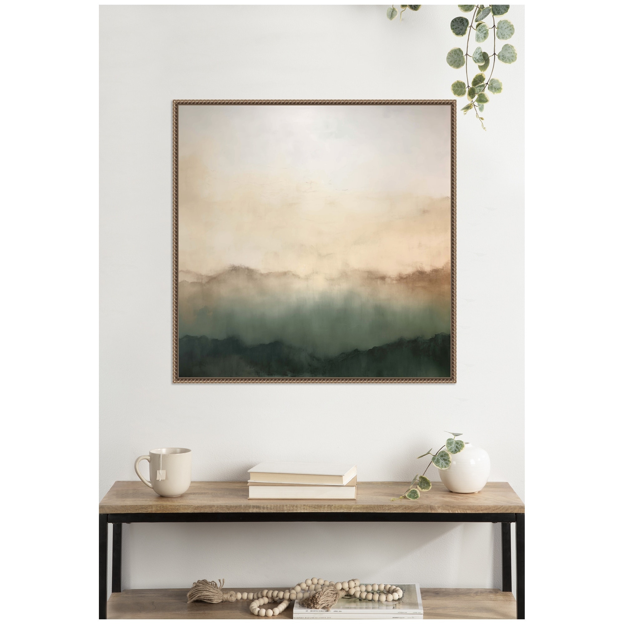 Kate and Laurel Green Mountain Abstract I by Amy Lighthall Framed Canvas Wall Art Print
