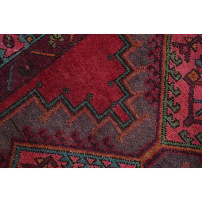 Hand Knotted Oriental 100% Wool Carpet Traditional Tribal Pink Ardebil Runner Rug - 9' 11'' X 3' 6''