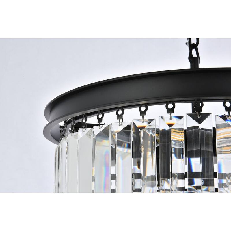 Royce Edge 9-Light Matte Black Chandelier