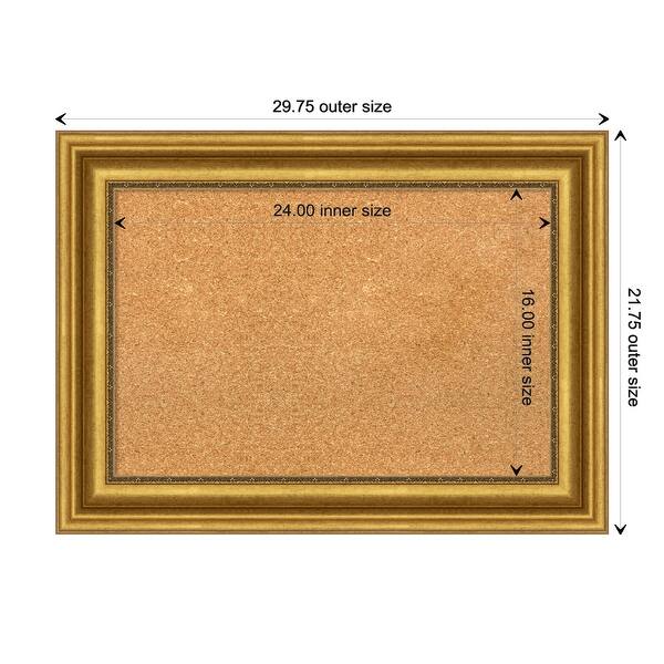 dimension image slide 10 of 15, Parlor Framed Cork Bulletin Memo Board