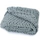 preview thumbnail 8 of 15, Cheer Collection Ultra Plush Chunky Cable Knit Throw Blanket Grey
