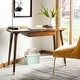 preview thumbnail 16 of 31, SAFAVIEH Parker 20-Inch Metal Single Drawer Desk Walnut
