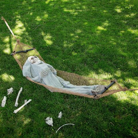 Snoring Skeleton in Hammock, Halloween, Home Decor, Home Accents, 1 Pc, 50"