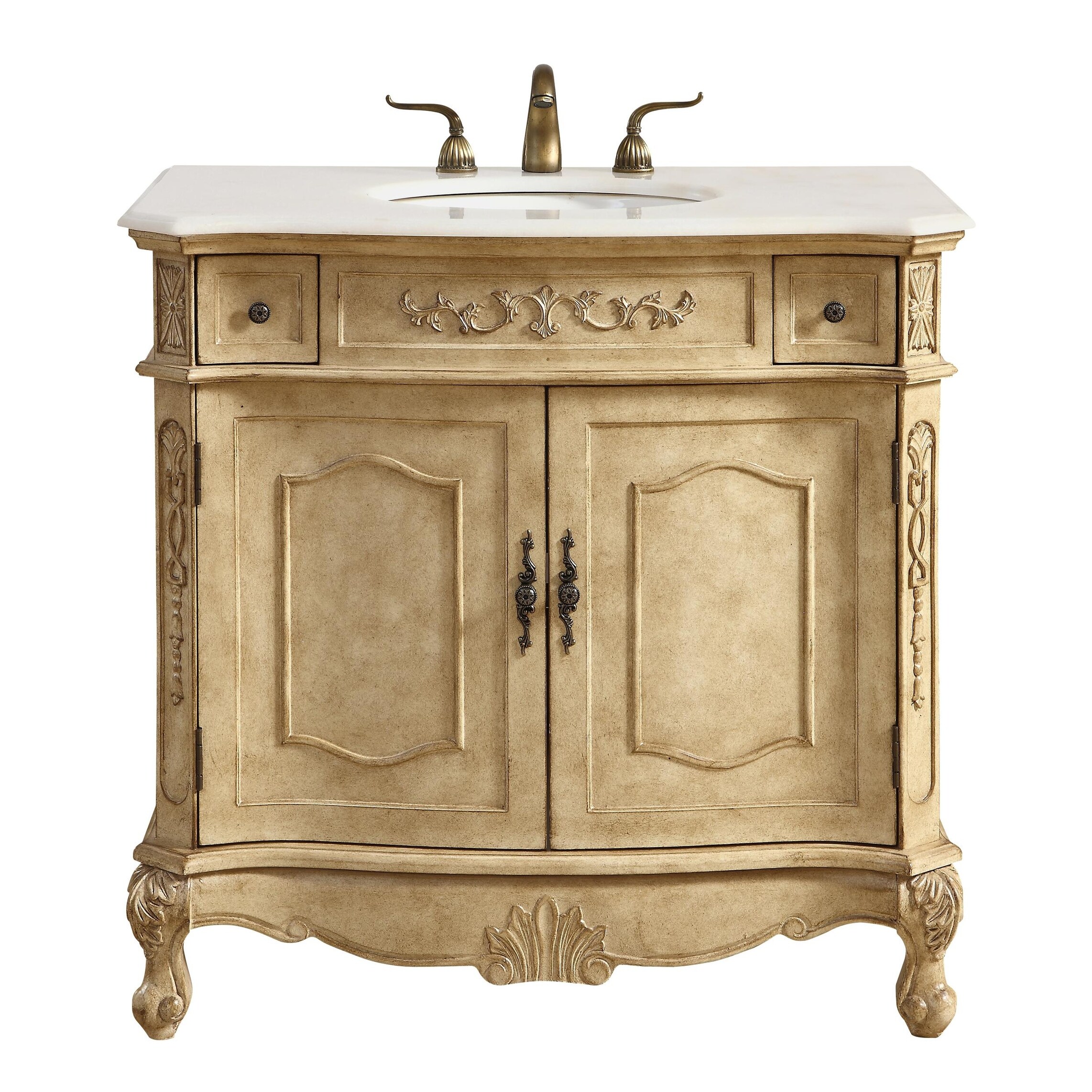 Shop Victorian Style Bathroom Vanity Cabinet Set With Marble Top Overstock 31301594