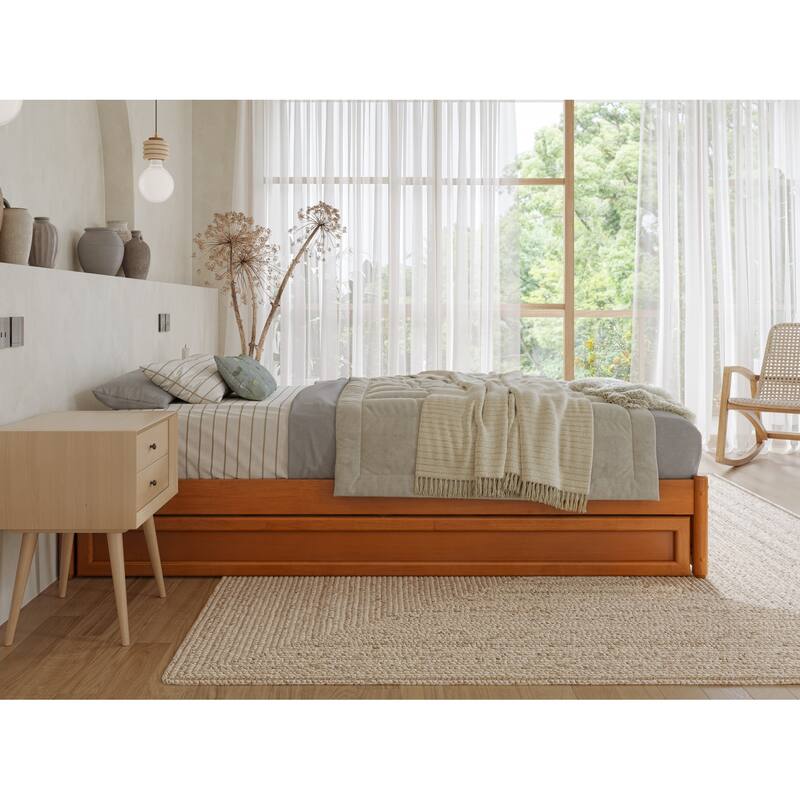 Barcelona Panel Platform Bed with Twin XL Trundle