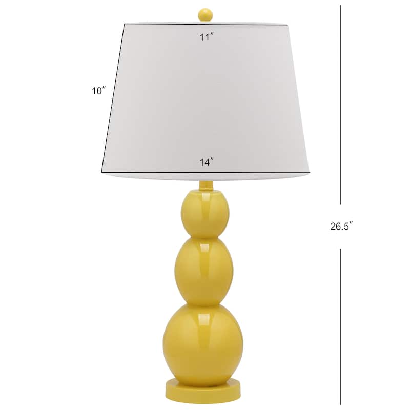 SAFAVIEH Lighting Natasha 28-inch Three Sphere Glass White Table Lamp (Set of 2) - 14"x14"x26.5" - 14Wx14Dx27H - Yellow