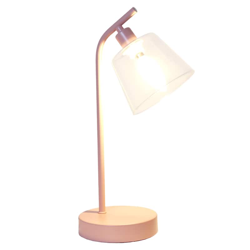 Metal Desk Lamp with Glass Shade Industrial Style Lighting - 8 x 5.50 x 15.75 in. (L x W x H)