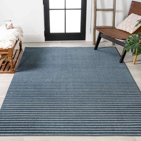 slide 2 of 105, JONATHAN Y Maribo Minimalist Scandi Striped Navy/ivory Area Rug