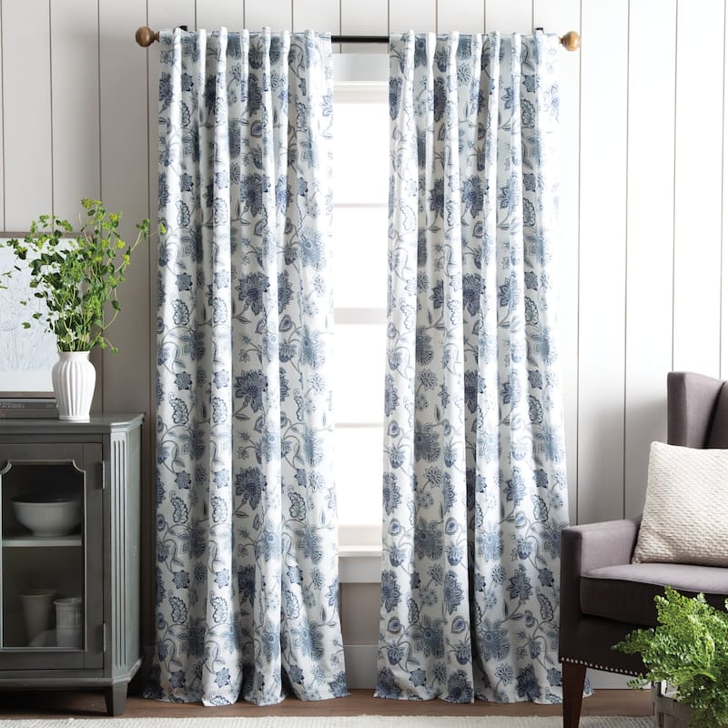 Martha Stewart Jakarta Back Tab Curtain Panel Pair - 95-inch - Indigo