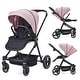 preview thumbnail 8 of 26, Foldable Baby Stroller,High Landscape Stroller for Toddlers, Convertible Infant Pram - N/A Pink