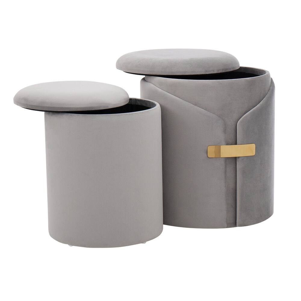 Silver Orchid Dahlia Ottoman Set