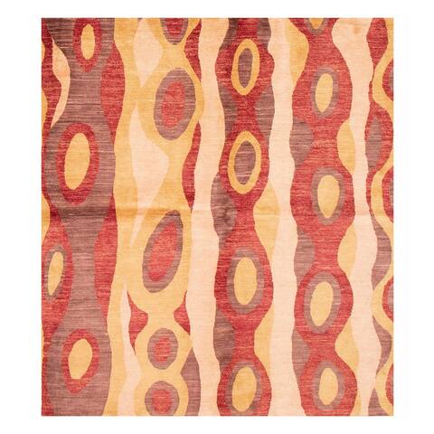 ECARPETGALLERY Hand-knotted Ziegler Red Wool Rug - 6'5 x 7'3