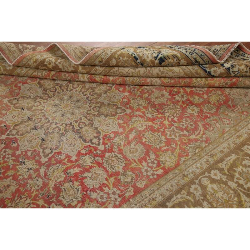 Hand Knotted Oriental 100% Wool Carpet Traditional Floral Red Najafabad Area Rug - 11' 5'' X 7' 9''