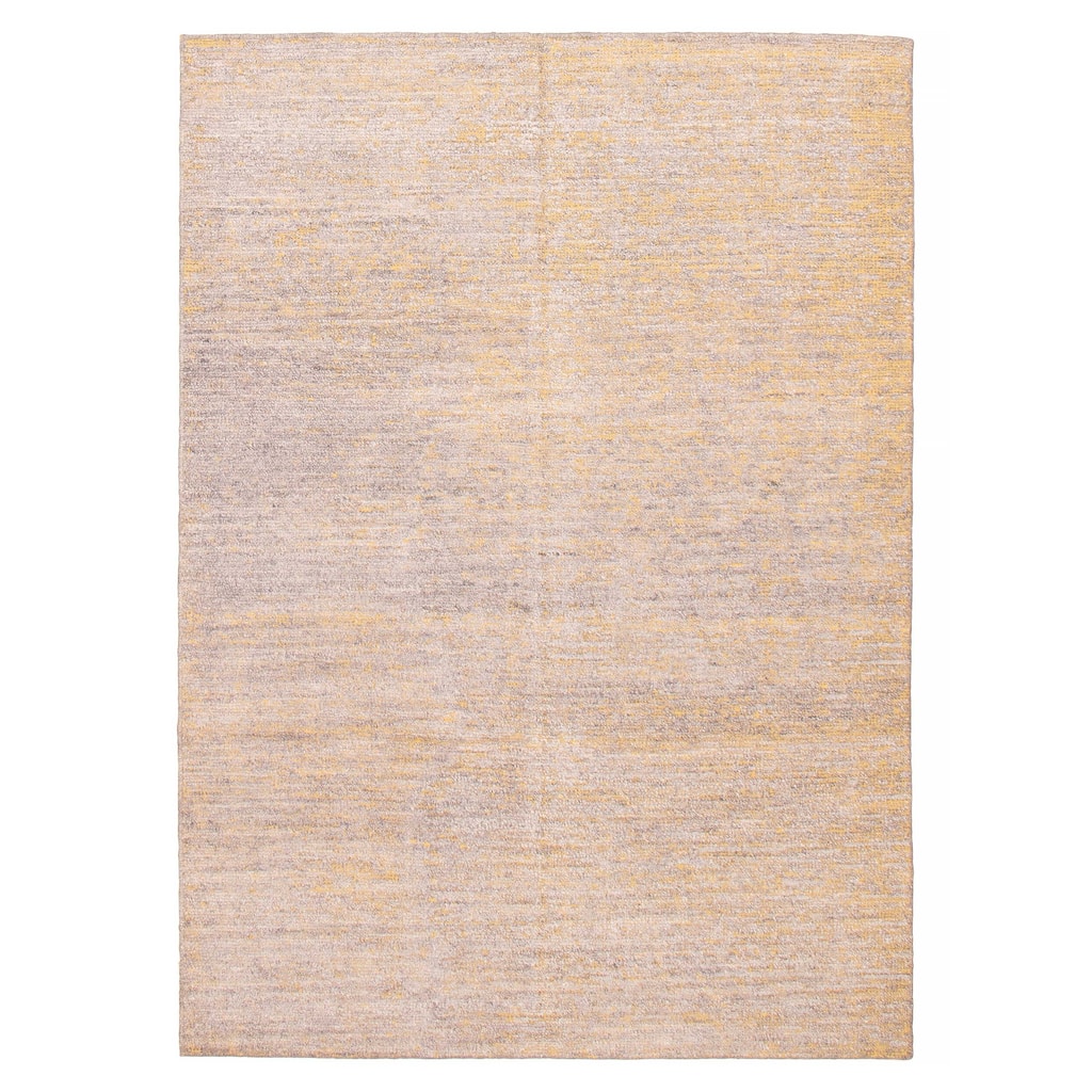 ECARPETGALLERY Hand-knotted Loreto Grey Silk Rug - 9'8 x 14'7