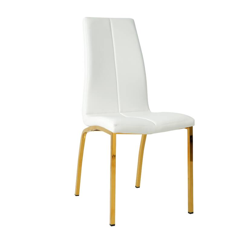 Modern PU seat dining chair Living room chair Upholstered chair, gold-plated metal legs design, kitchen, living room, be