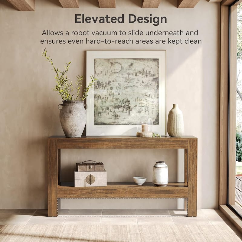63-Inch Long Console Table for Living Room, Farmhouse Wood Entryway Table for Sofa, Entry, Hallway - 13.8" W x 63" L x 33.5" H