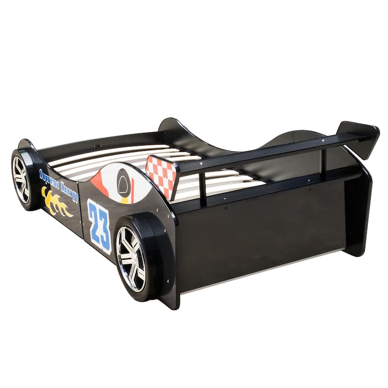 Twin Size Kids Bed Frame, Cool Cartoon Car Bed, Patrol Police Car Bed, Fire Truck Bed, Racing Car Bed for Toddler Floor Bed