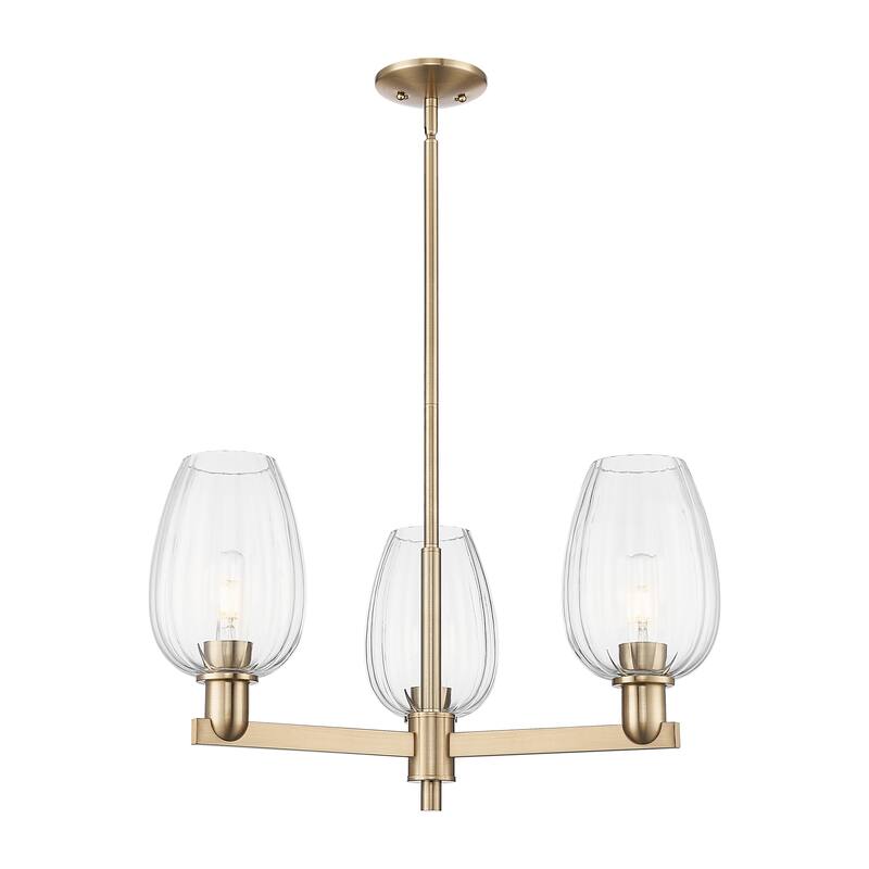 Innovations Lighting Downtown Urban - Preston - 3 Light 18" Flute Shade Stem Hung Chandelier