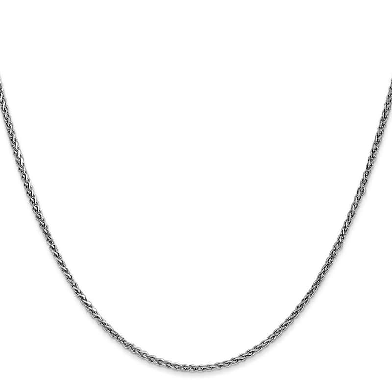 Curata 14k White Gold 1.4mm Solid D Cut Spiga Link Bracelet Lobster Claw
