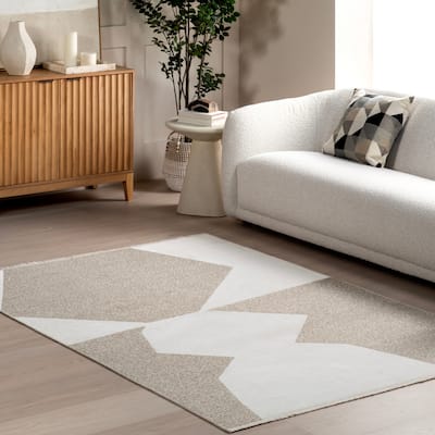 Nuloom Nura SuperiorWash Abstract Reversible Machine Washable Fringe Area Rug