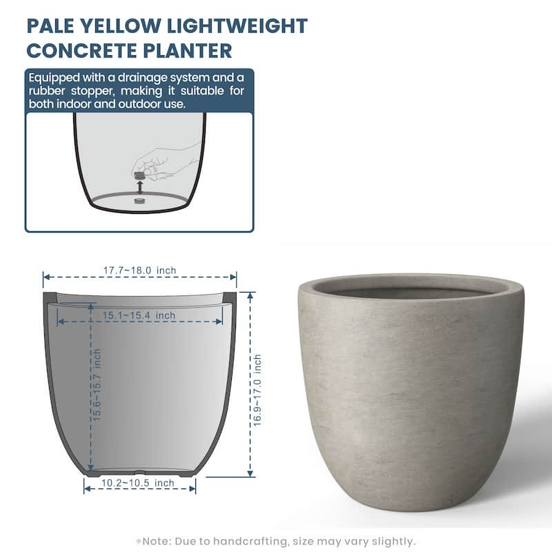 Tall Concrete Round Plant Pots / Large Indoor and Outdoor flower Planters