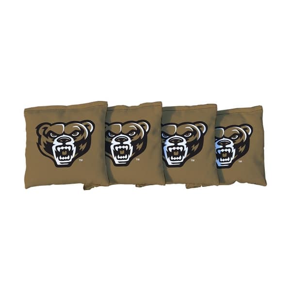 slide 2 of 3, Oakland University Golden Grizzlies Brown Cornhole Bags All-Weather Resin Filled