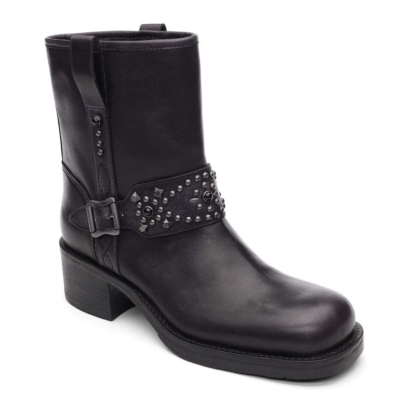 ASH Tequila Studded Leather Moto Bootie