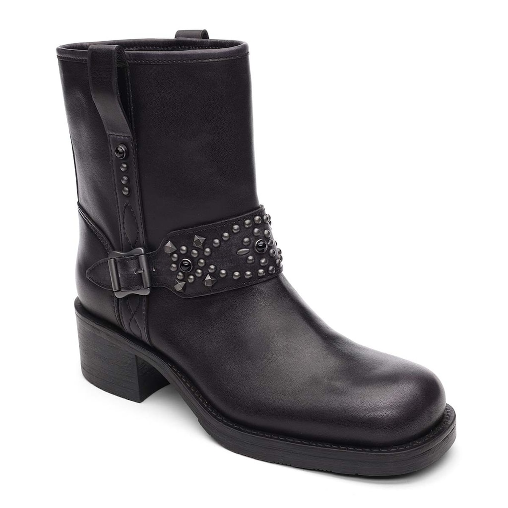ASH Tequila Studded Leather Moto Bootie