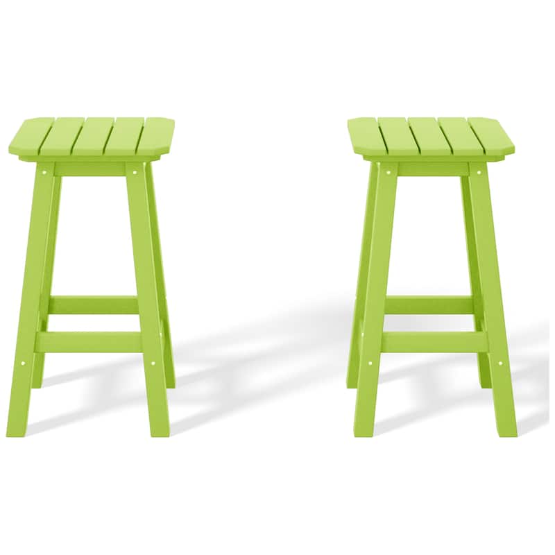 Laguna Hdpe All Weather Outdoor Patio 24" Square Counter Stool (Set Of 2)
