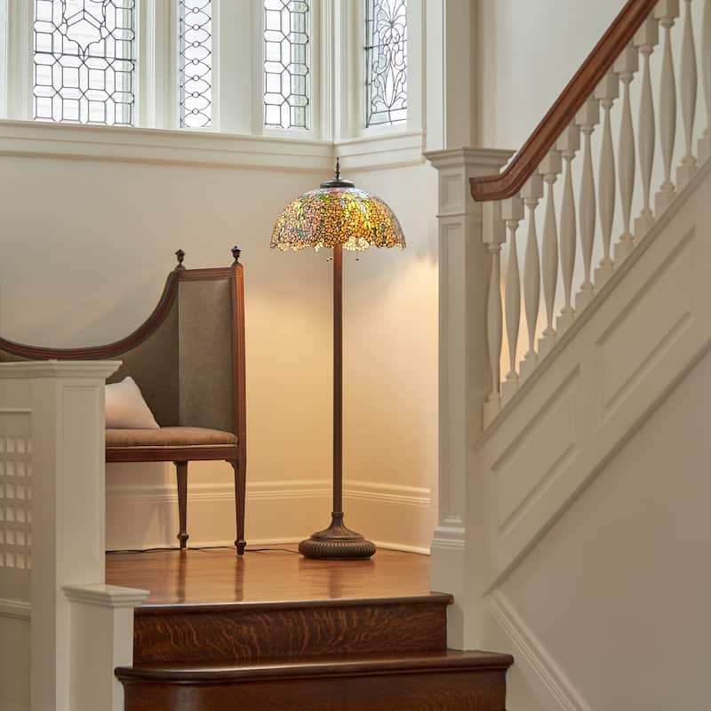 Calliope River of Goods Tiffany-Style Laburnum Stained Glass 65-Inch Floor Lamp - 22" x 22" x 65"