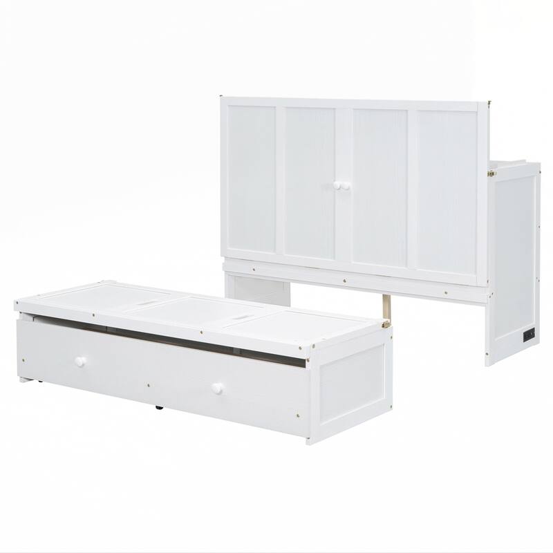 Murphy Bed with USB Port and a Large Drawer