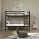 preview thumbnail 15 of 24, White/Espresso Wood Twin Over Twin Bunk Bed with Staircase