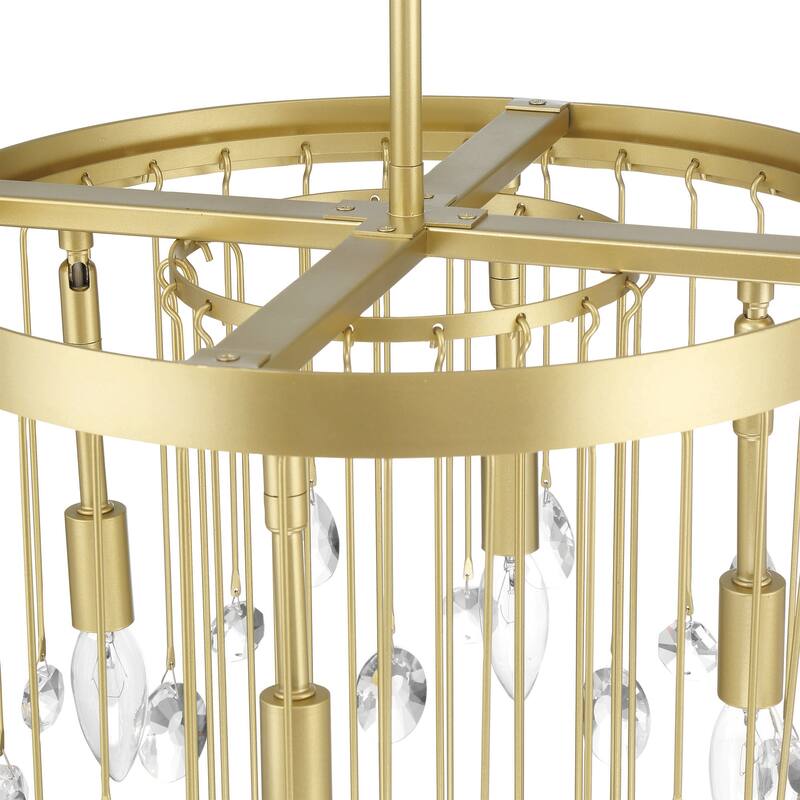 Statement 4-light Crystal Modern Glam Chandelier for Dining Room - 16 inches