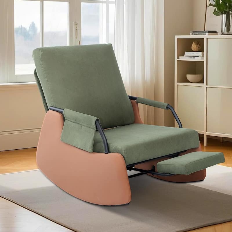 Upholstered Recliner Rocking Chairs for Living Room, Bedroom, Garden - 1PC - Green