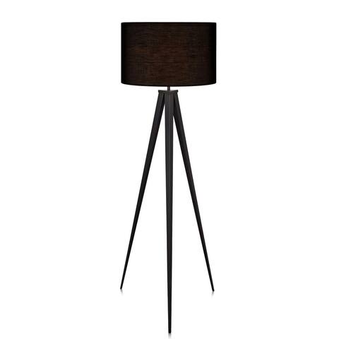 Romanza Postmodern Tripod Floor Lamp, 60.25", Black